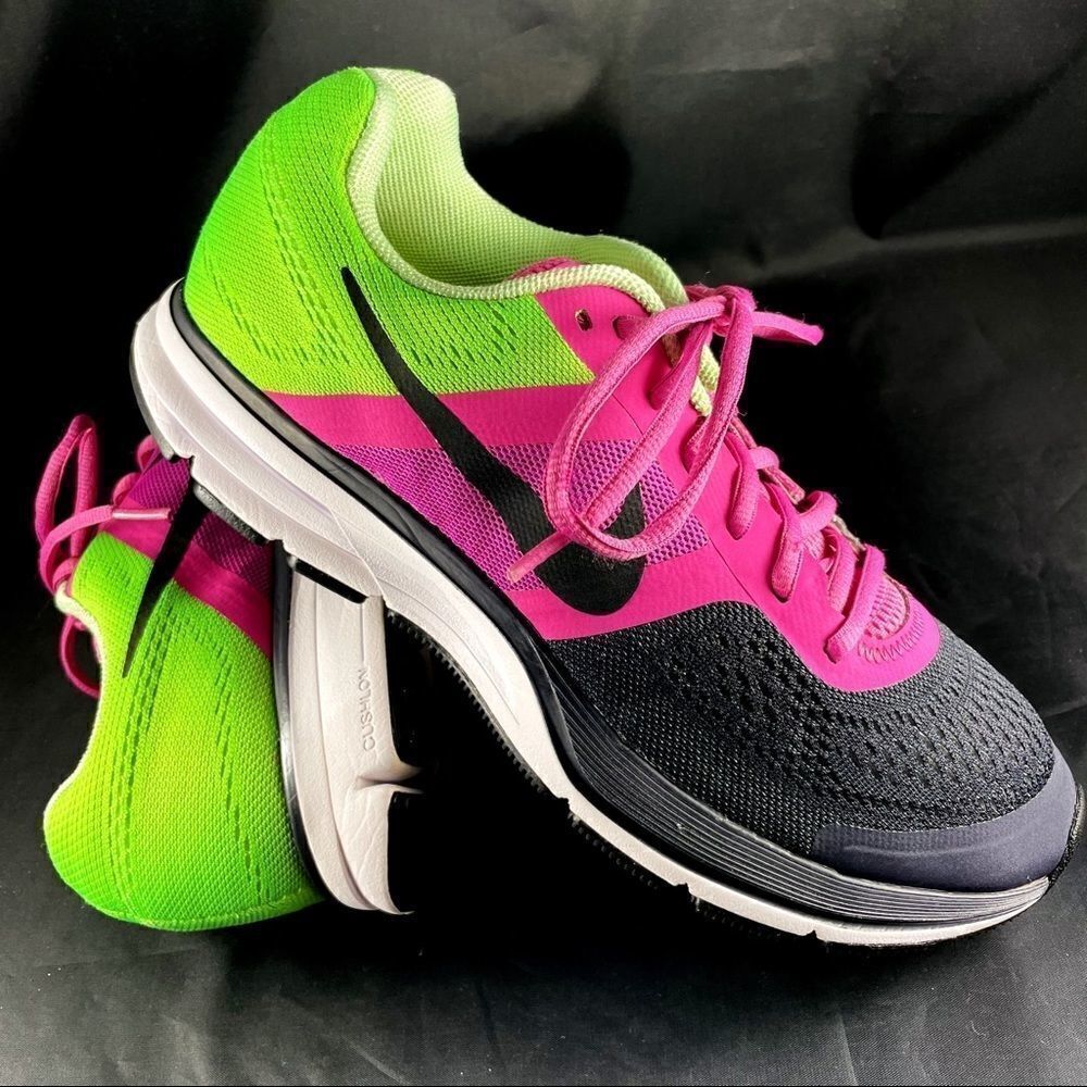 Excellent Nike air zoom Pegasus 30 pink lime grey Womens 8 US 39 EUR 5.5 UK